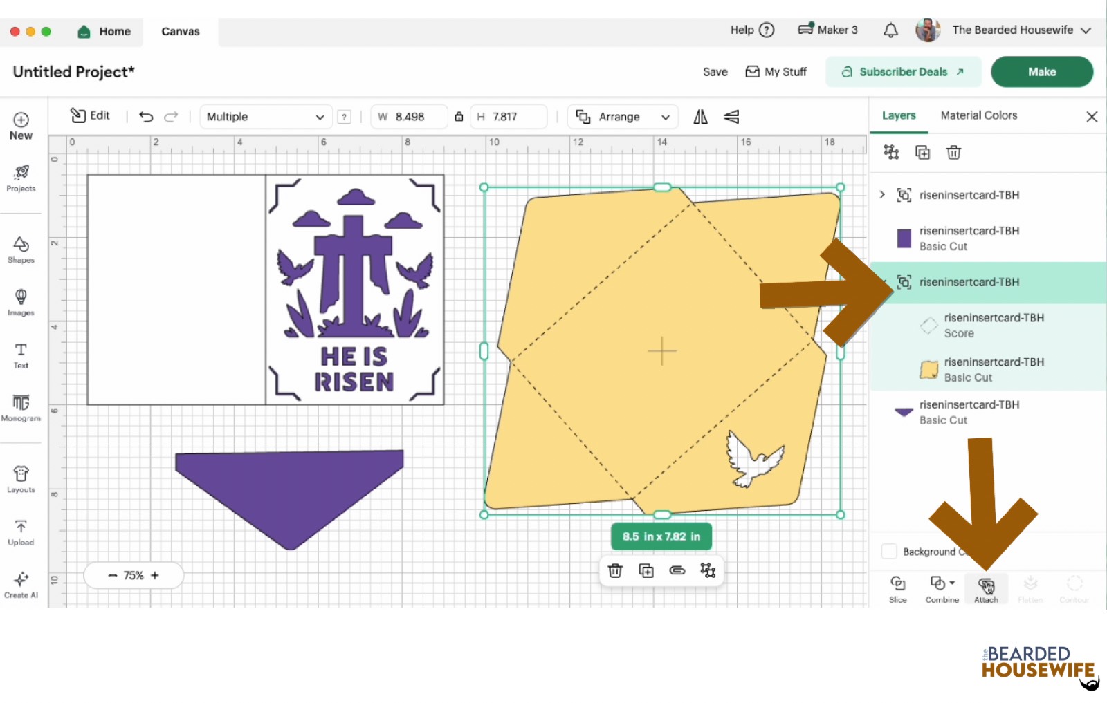 highlight the group and attach