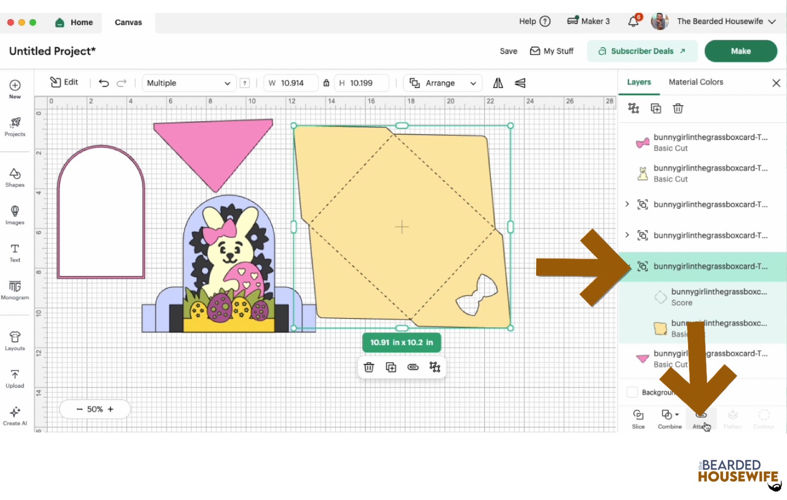 highlight the group and attach