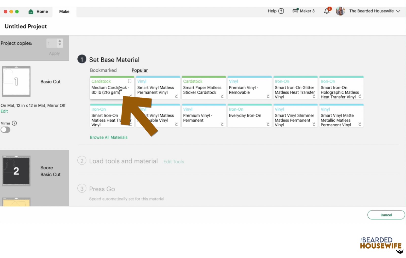 make material selections