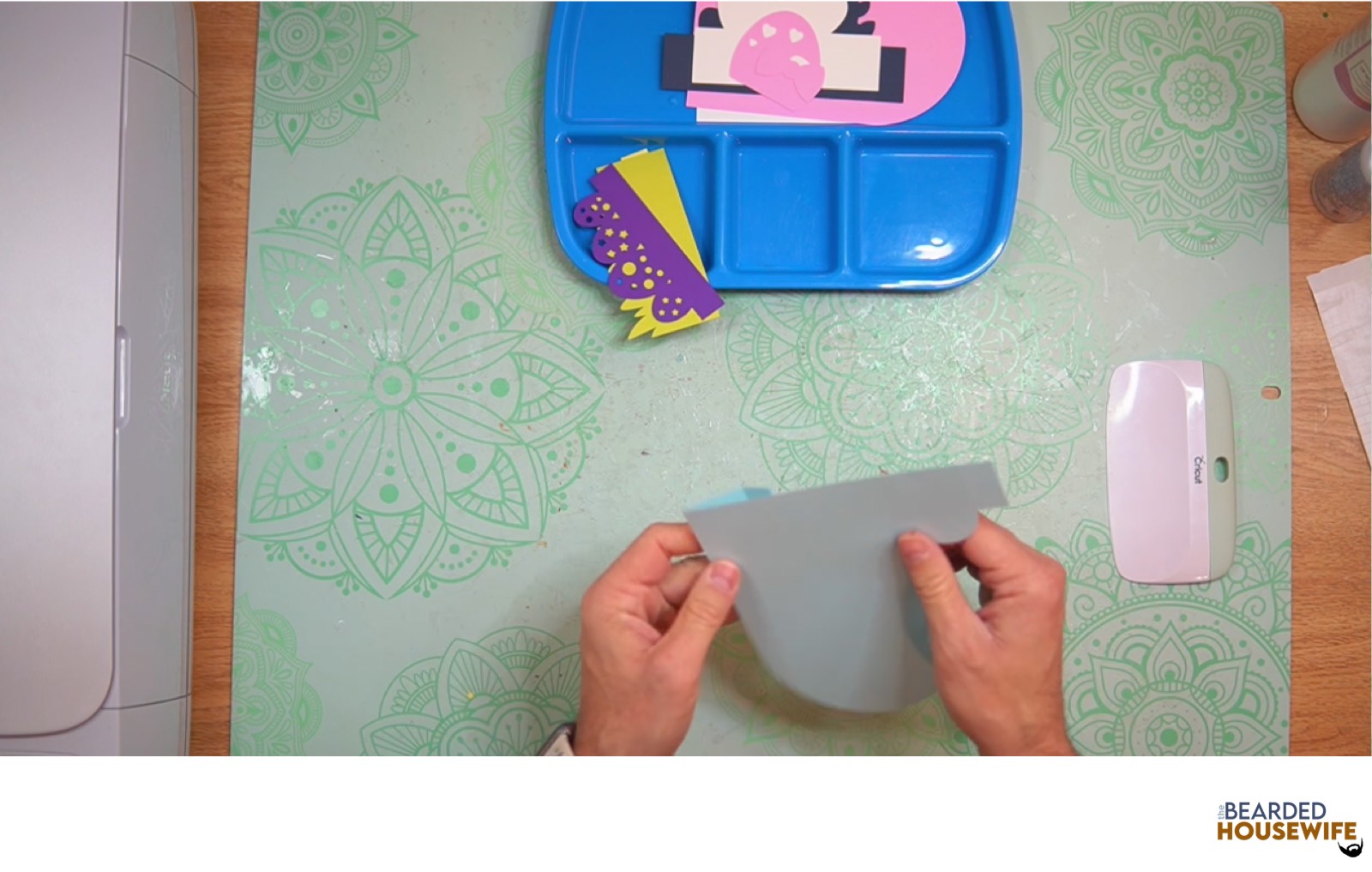 fold the card base along the score lines