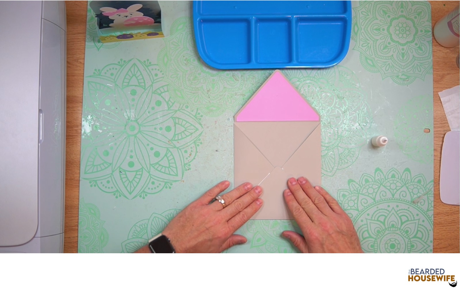 bring the bottom flap up to form the envelope