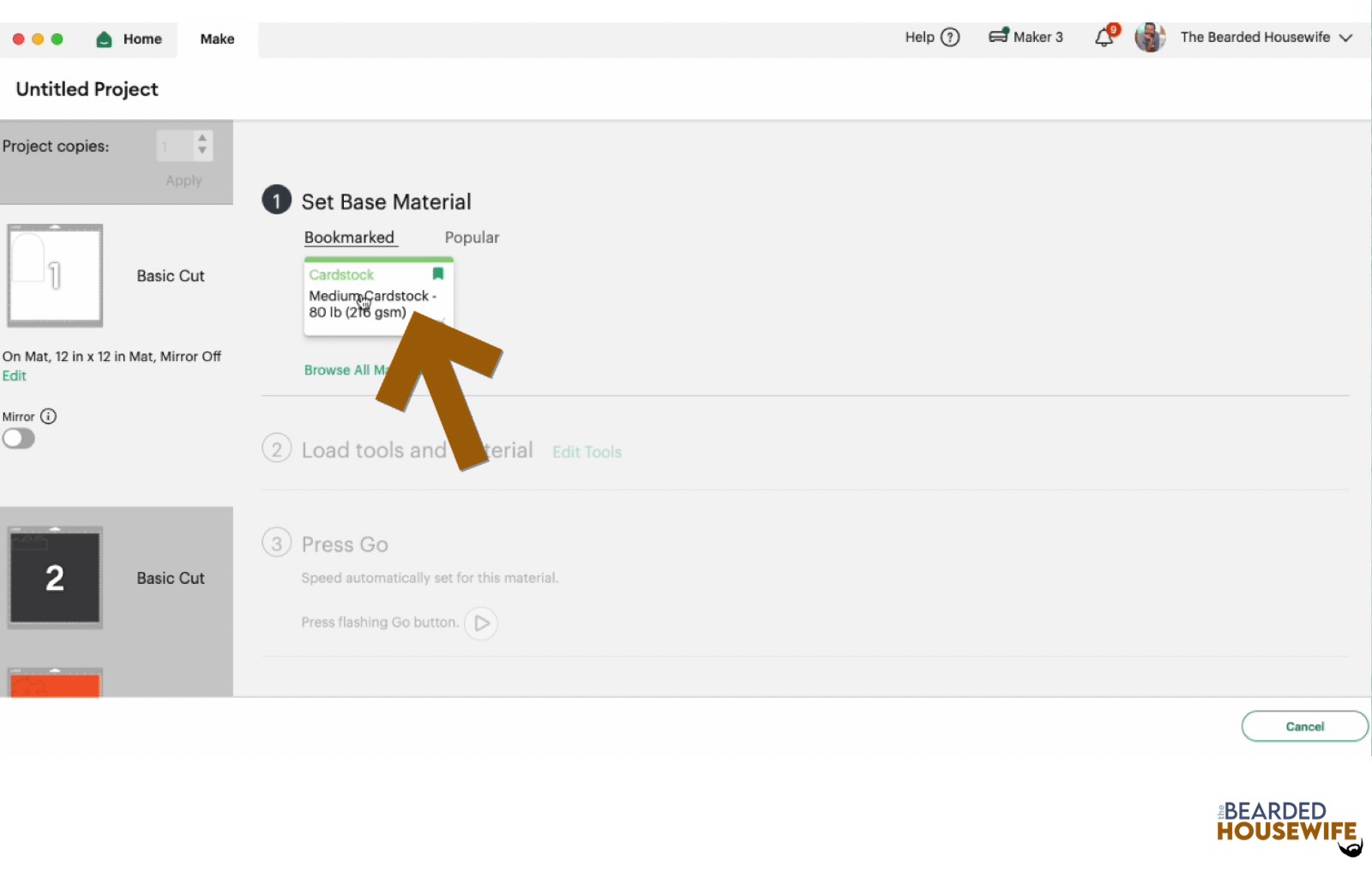 make your material selections