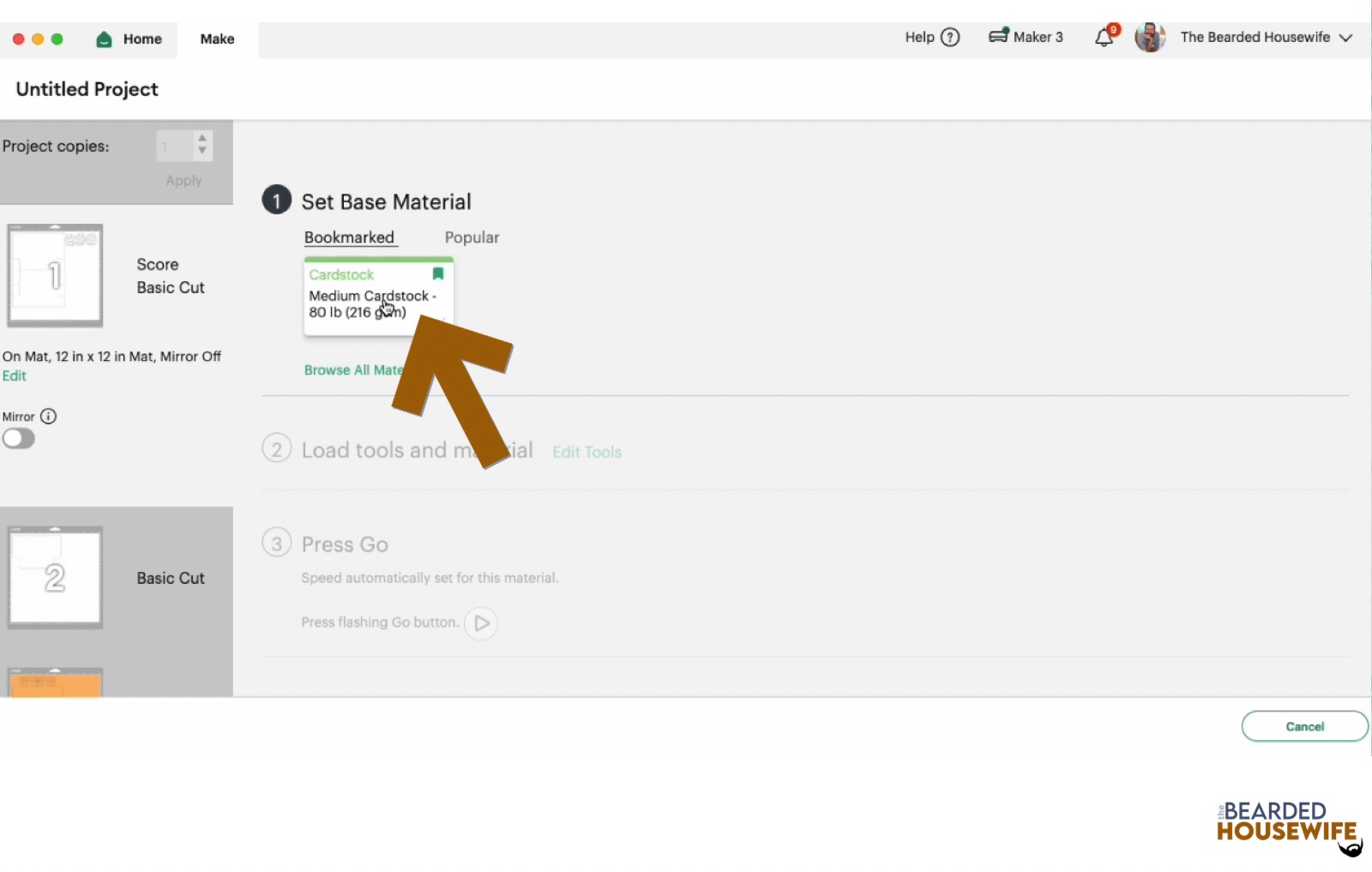 make your material selections