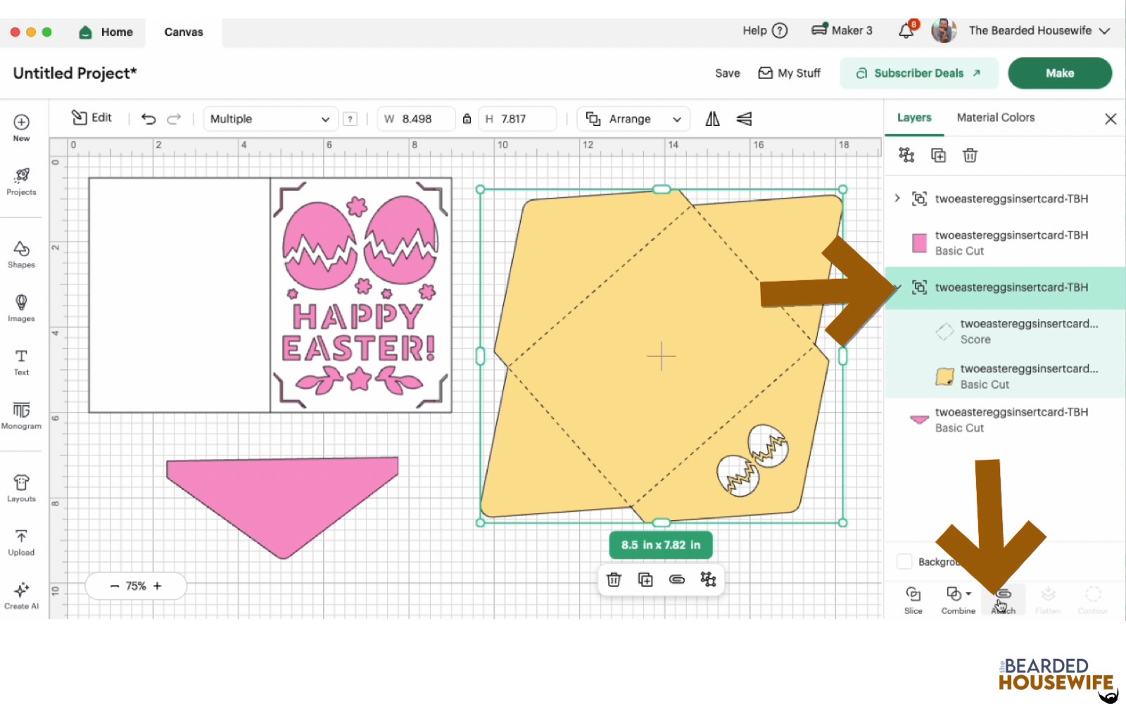 highlight the group and attach