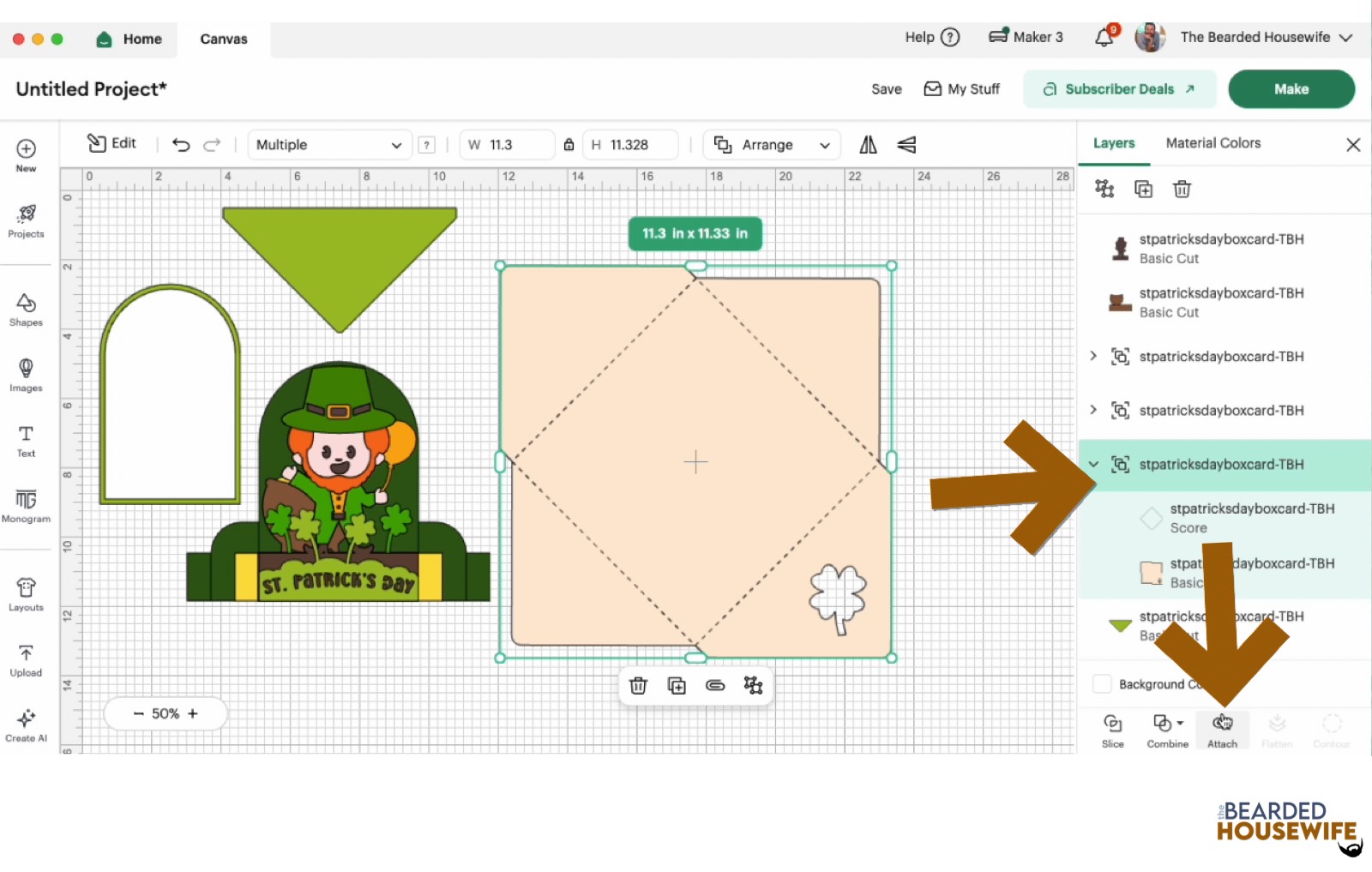 highlight the group and attach