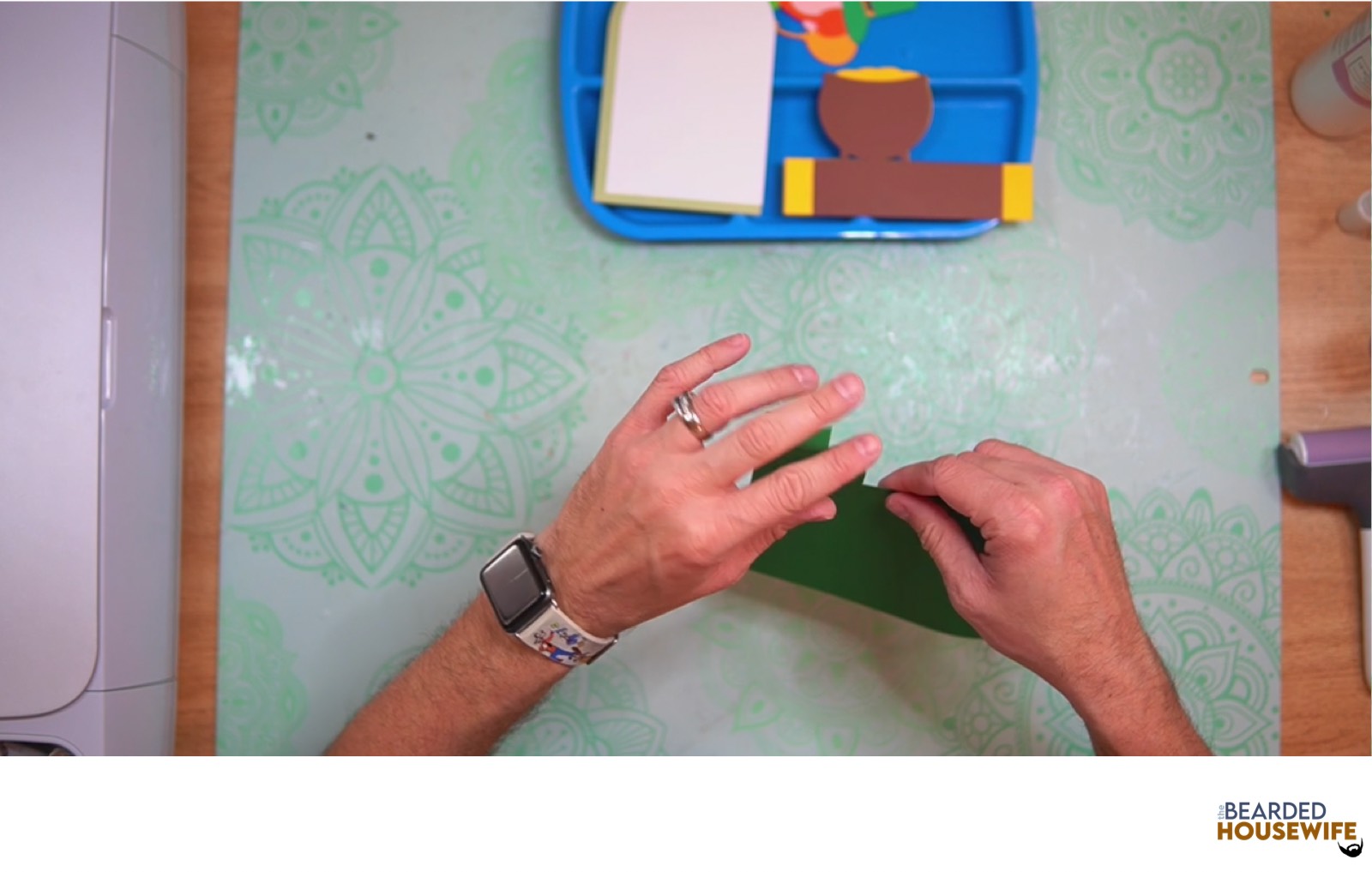 fold the card base along the score lines