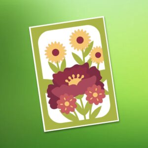 1027. Pretty Flowers Layered Card