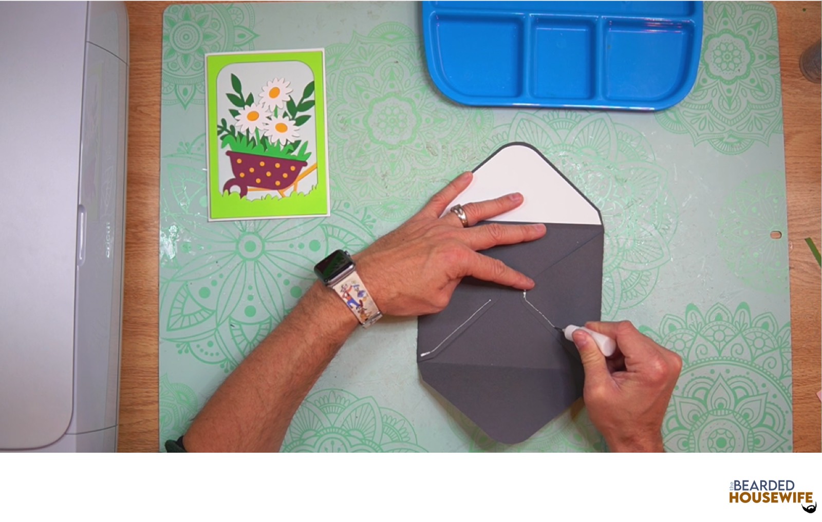 add glue to the bottom of the side flaps