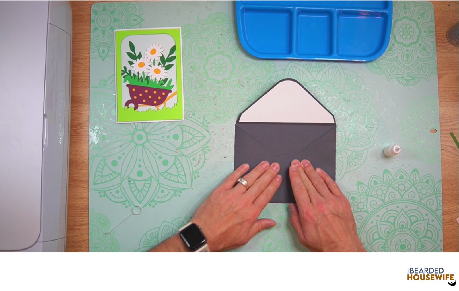 bring the bottom flap up to form the envelope