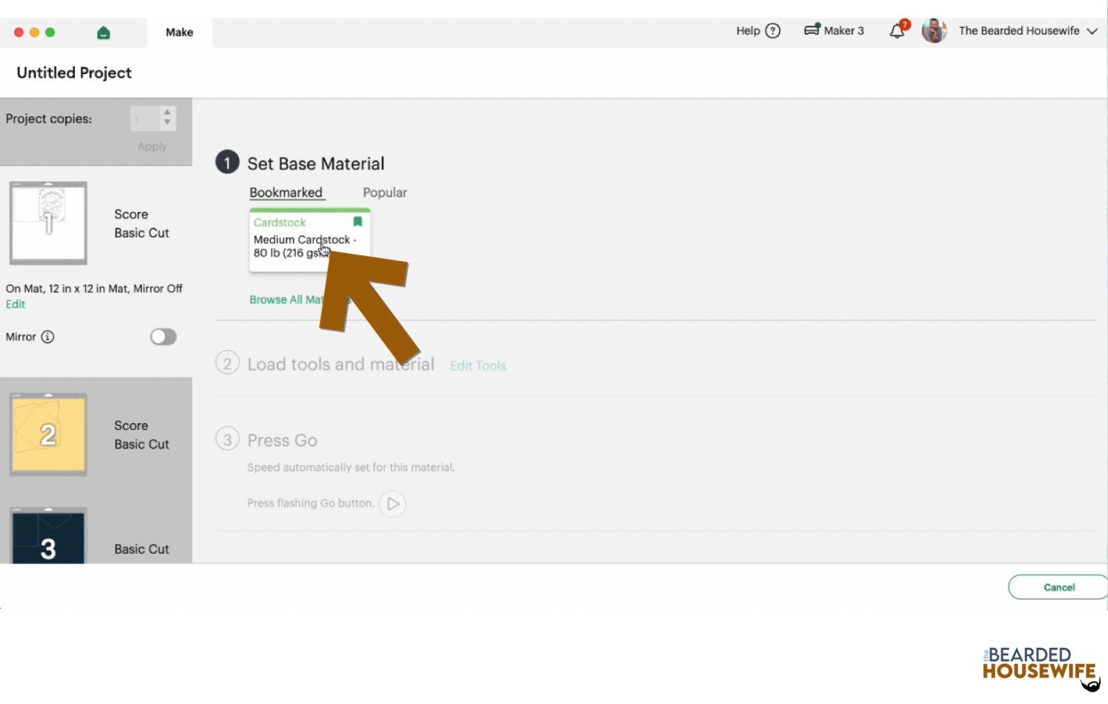 make your material selections
