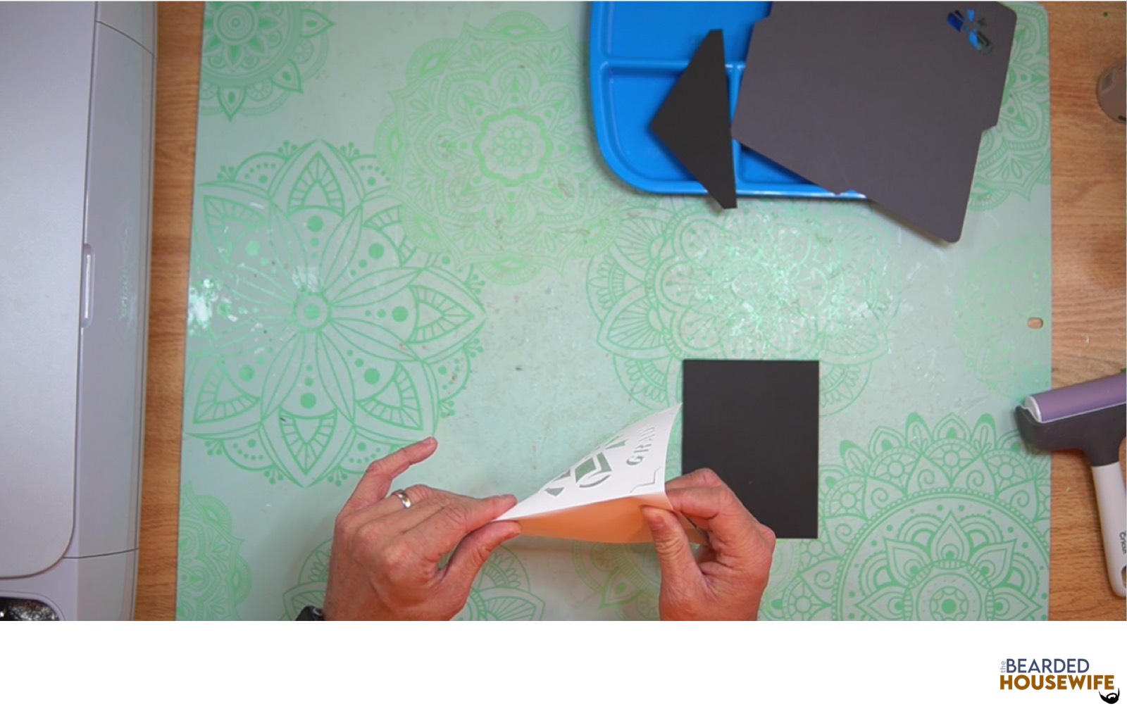 fold the card base along the score line