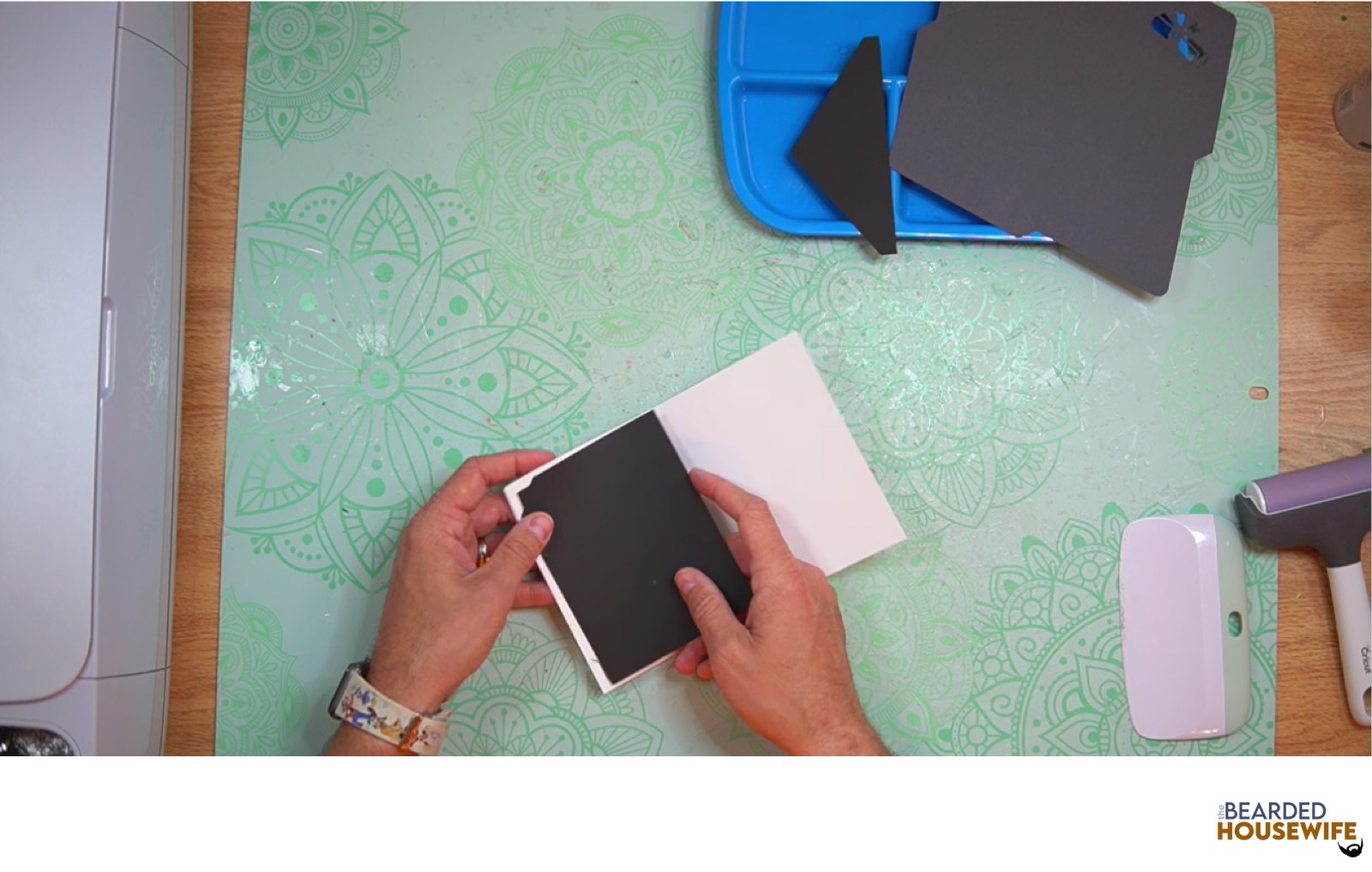feed insert into the slits on the card base