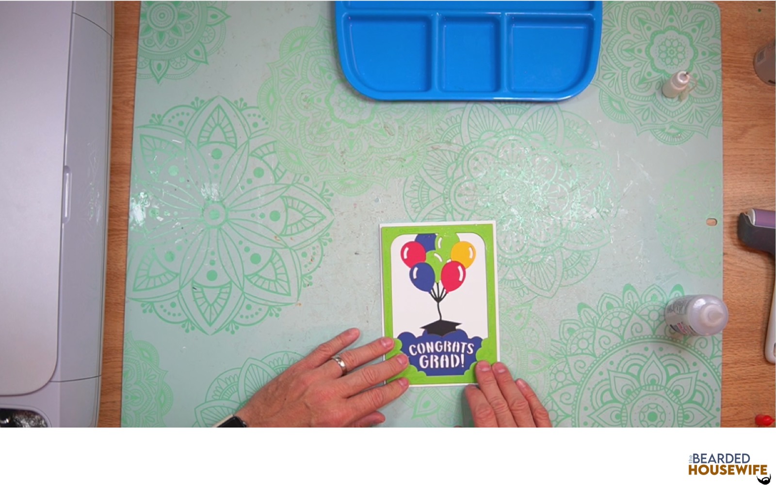 add the front cover panel to the front of the card