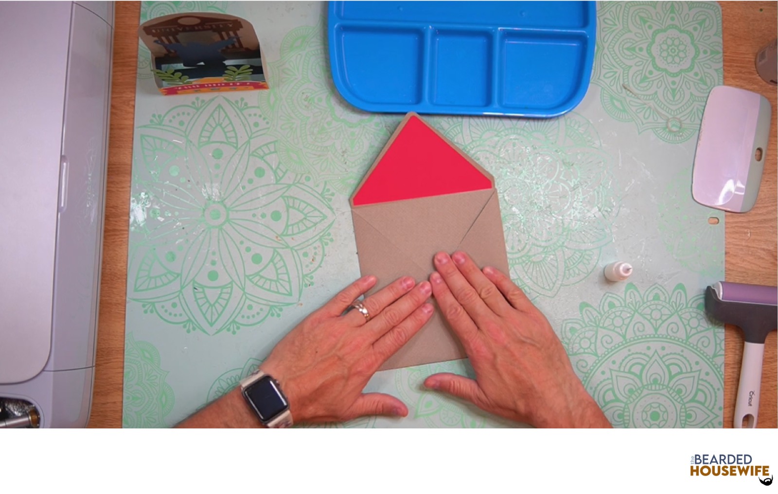bring the bottom flap up to form the envelope