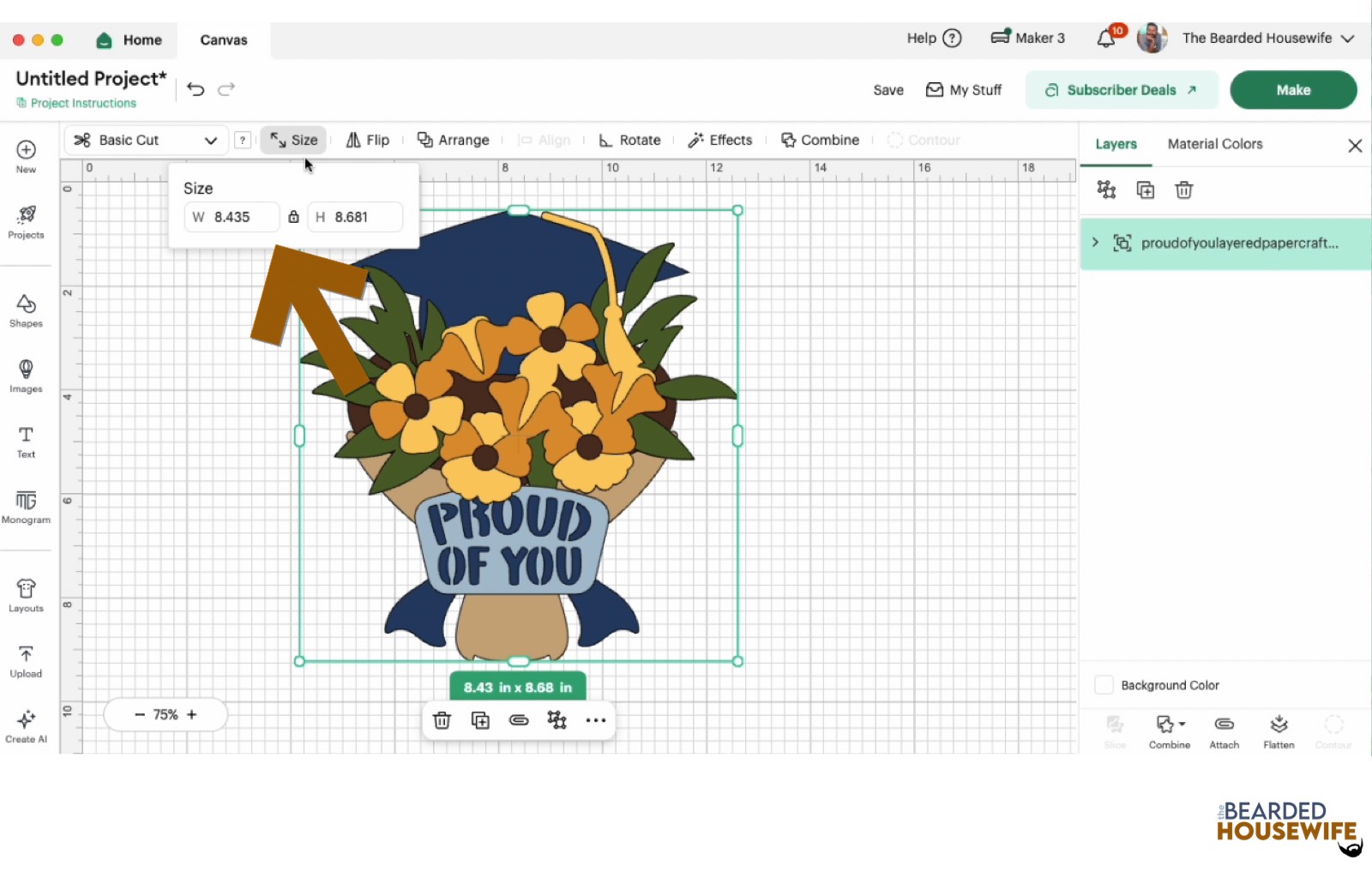 resize the design