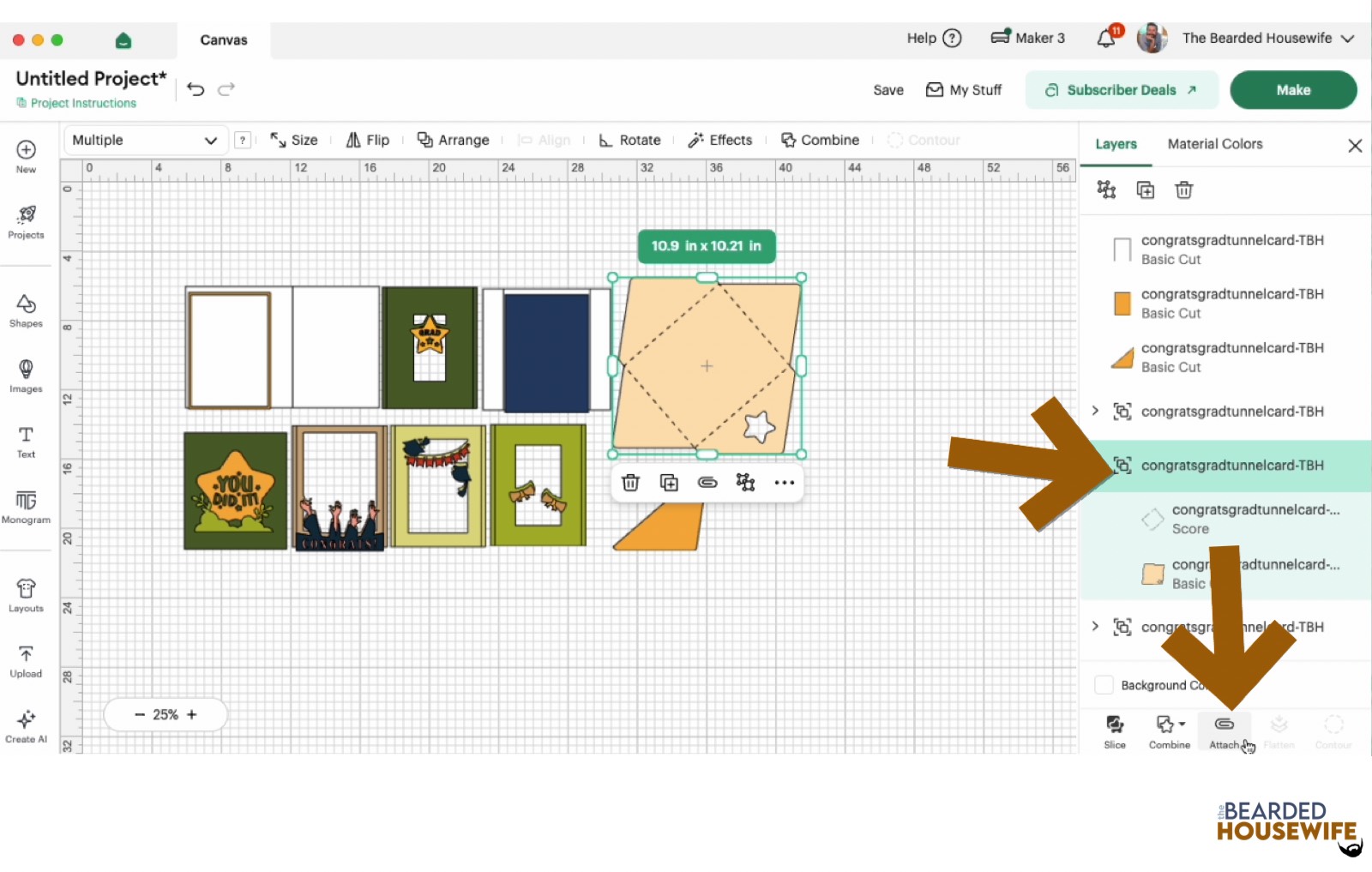 highlight the group and attach