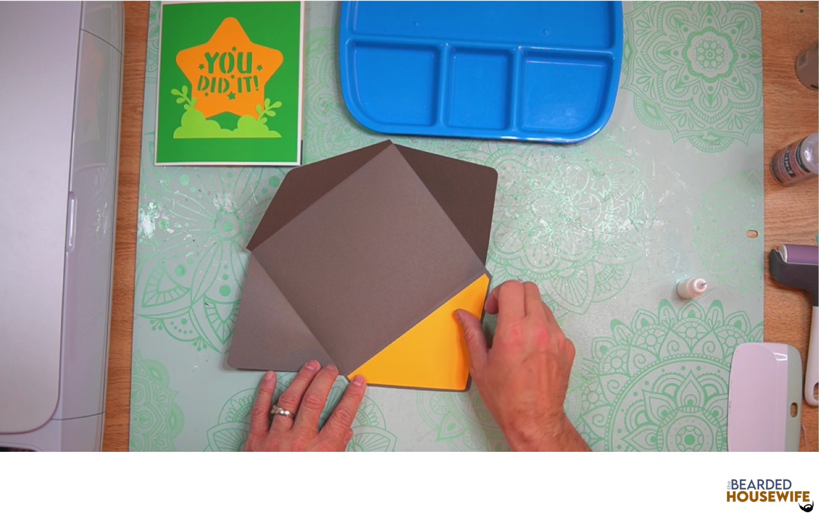 attach the inlay to the envelope