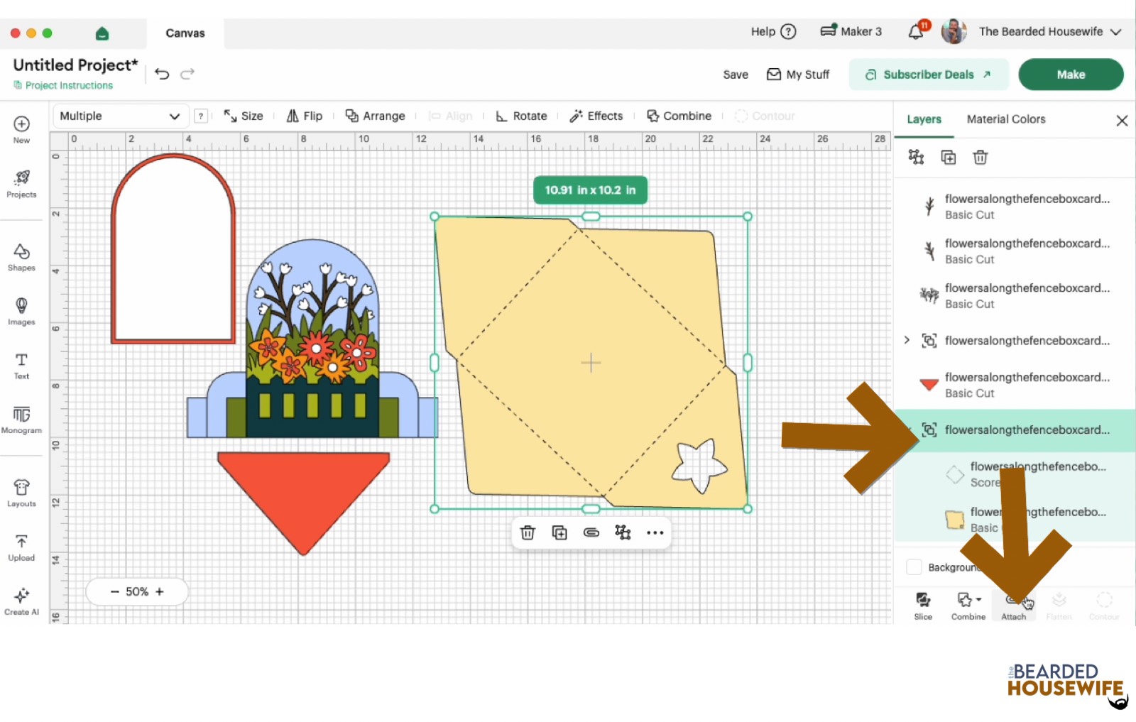 highlight the group and attach