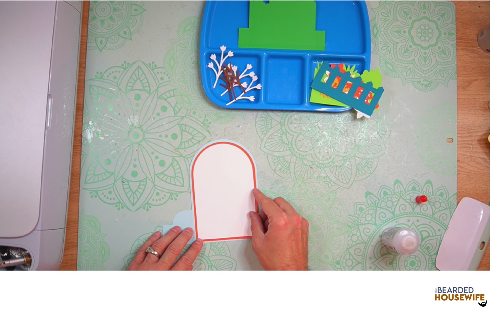 attach the messaging panel to the back of the card