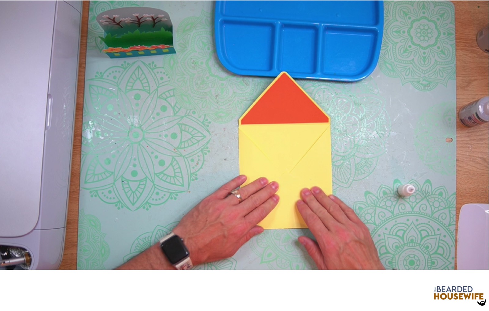 bring the bottom flap up to form the envelope