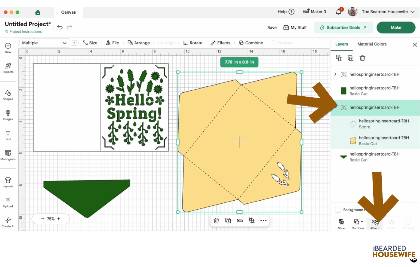 highlight the group and attach