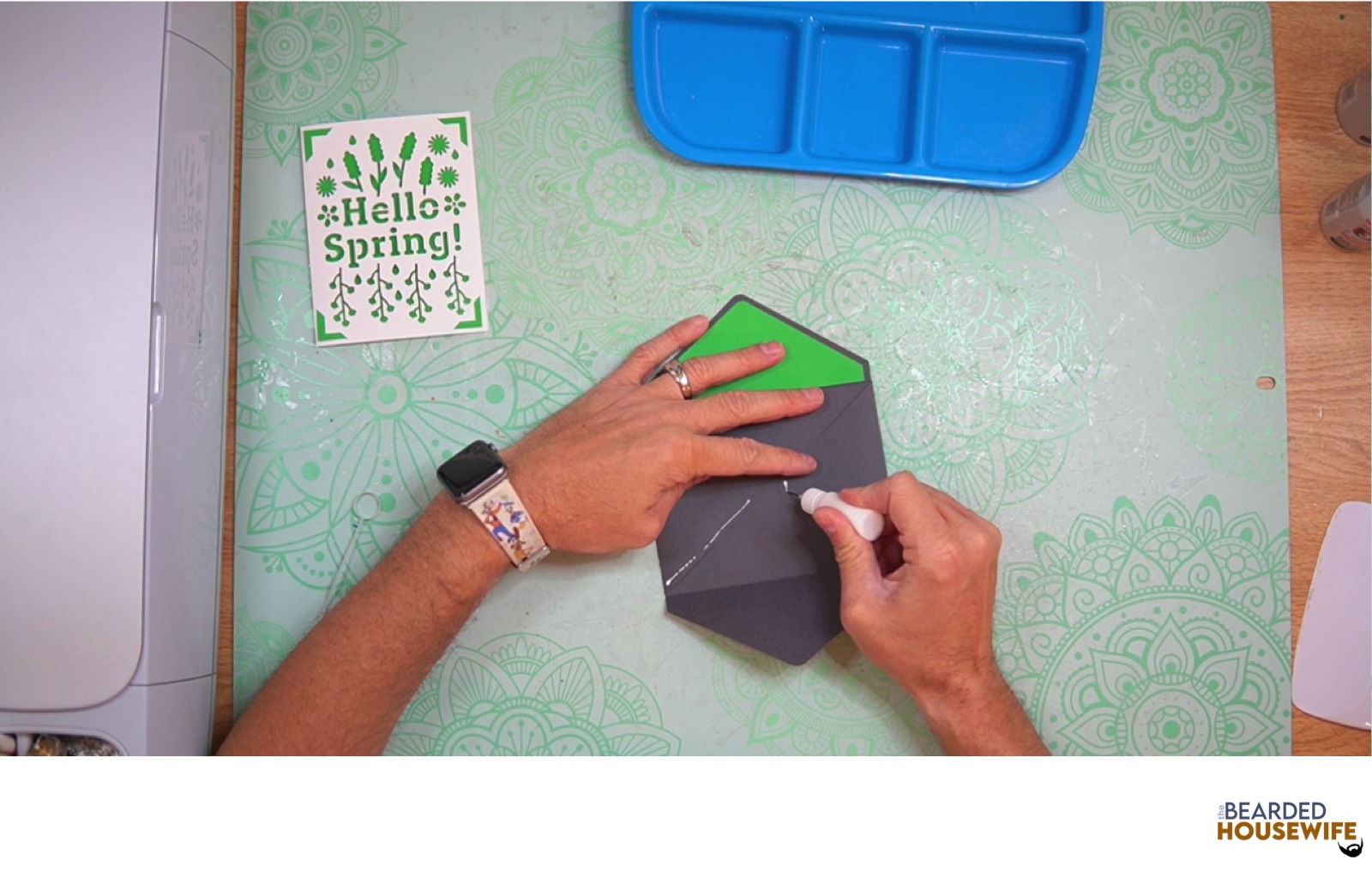 add glue to the bottom of the side flaps