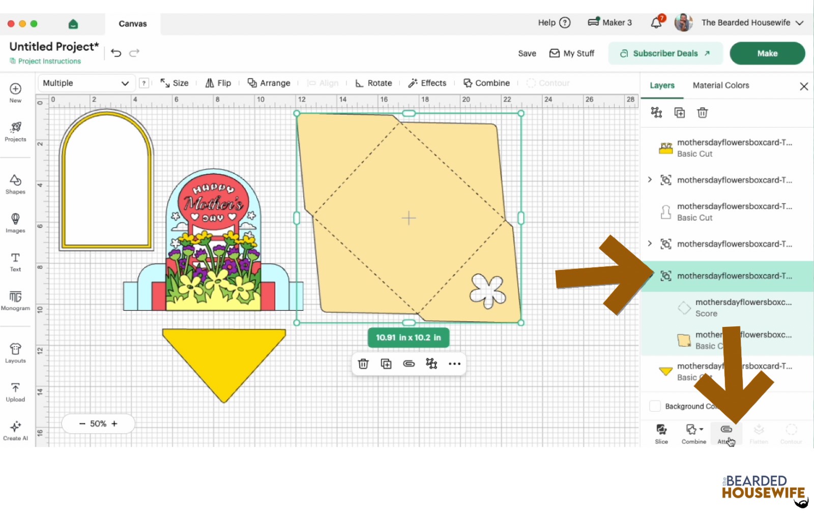 highlight the group and attach