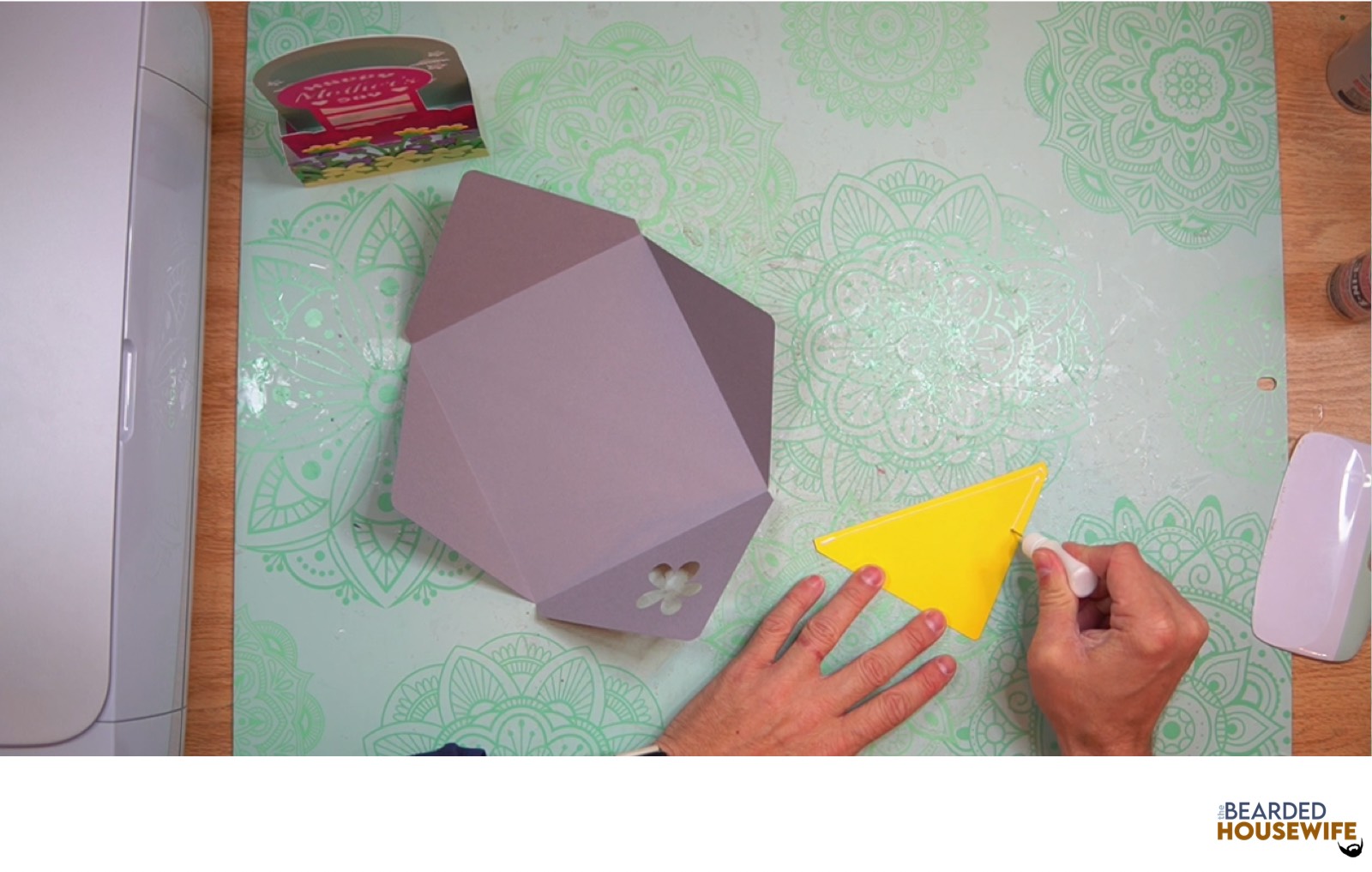 add glue along the outer edge of the inlay