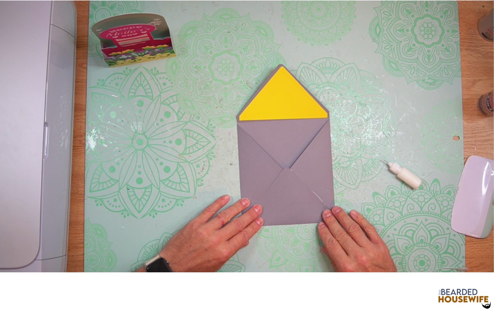 bring the bottom flap up to form the envelope