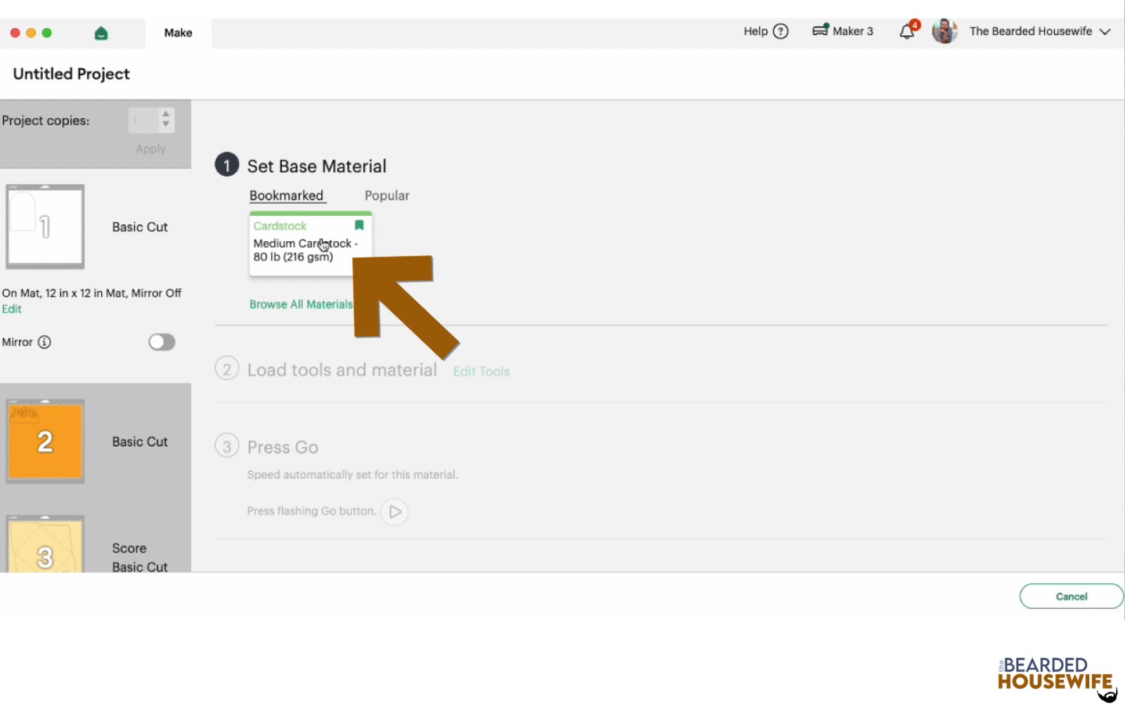 make your material selections