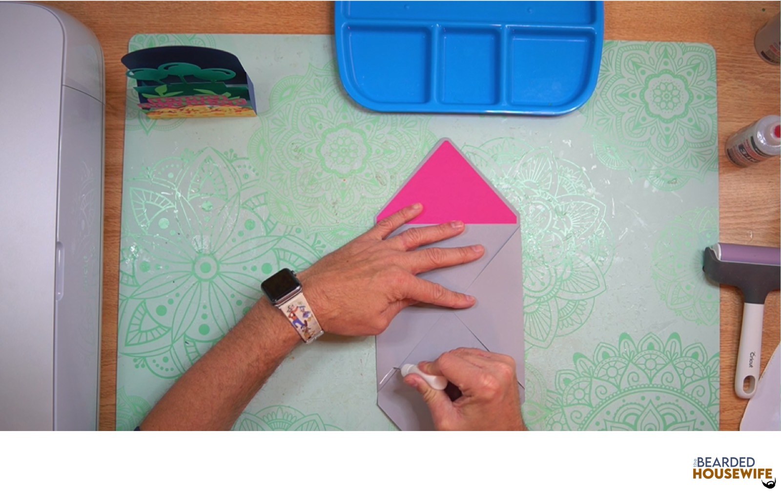 add glue to the bottom of the side flaps