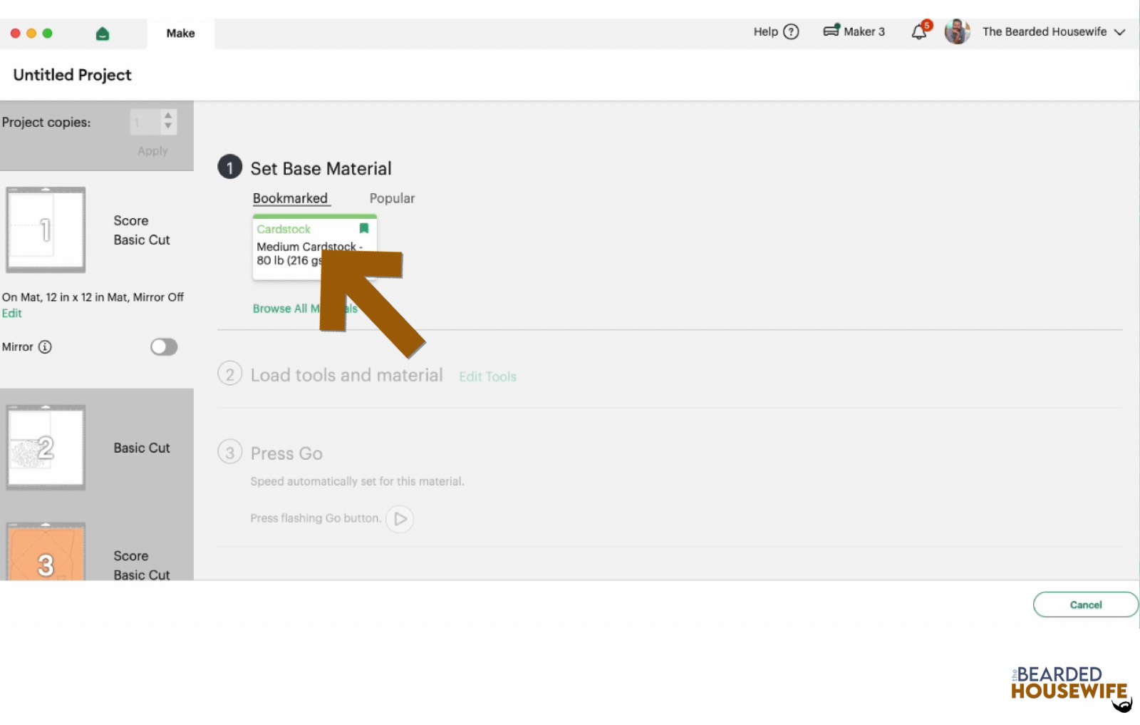 make your material selections