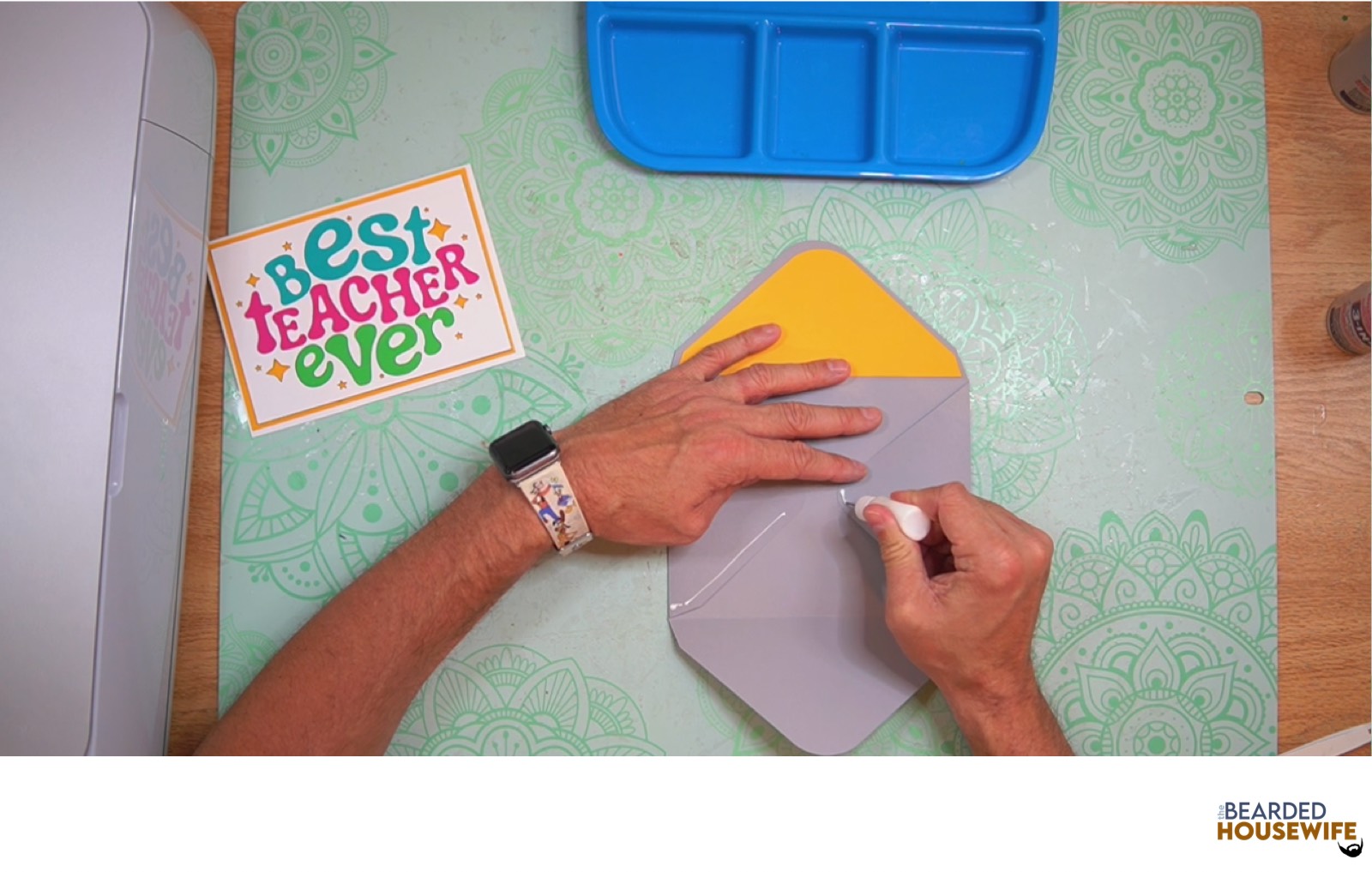add glue to the bottom of the side flaps