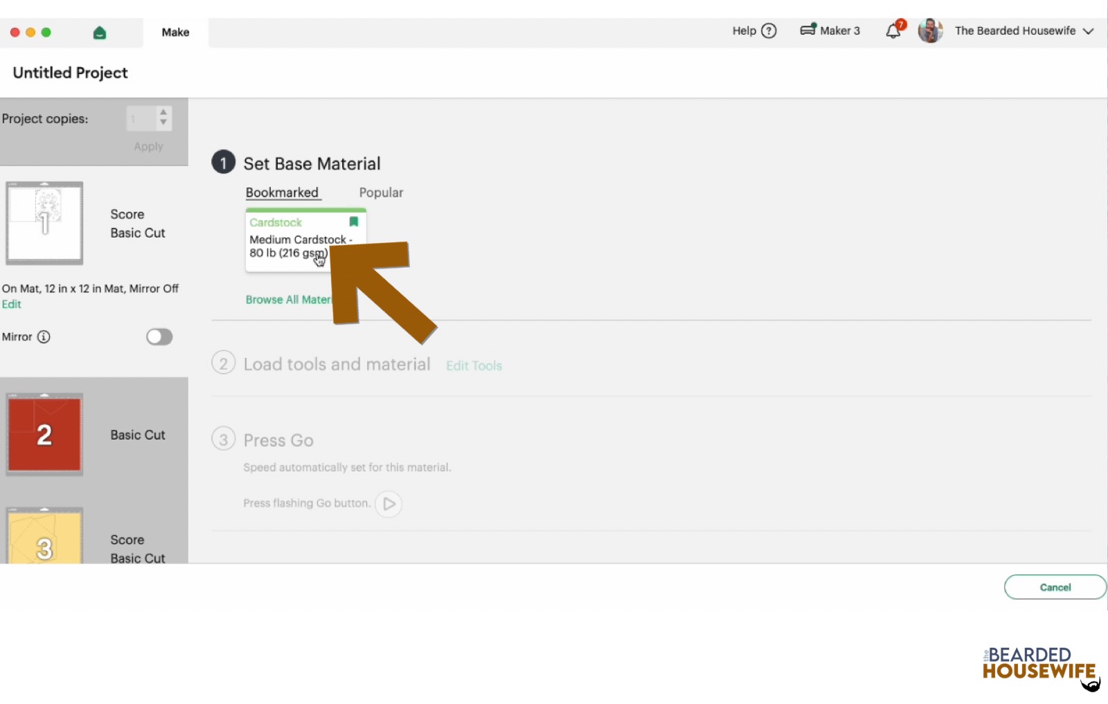 make your material selections