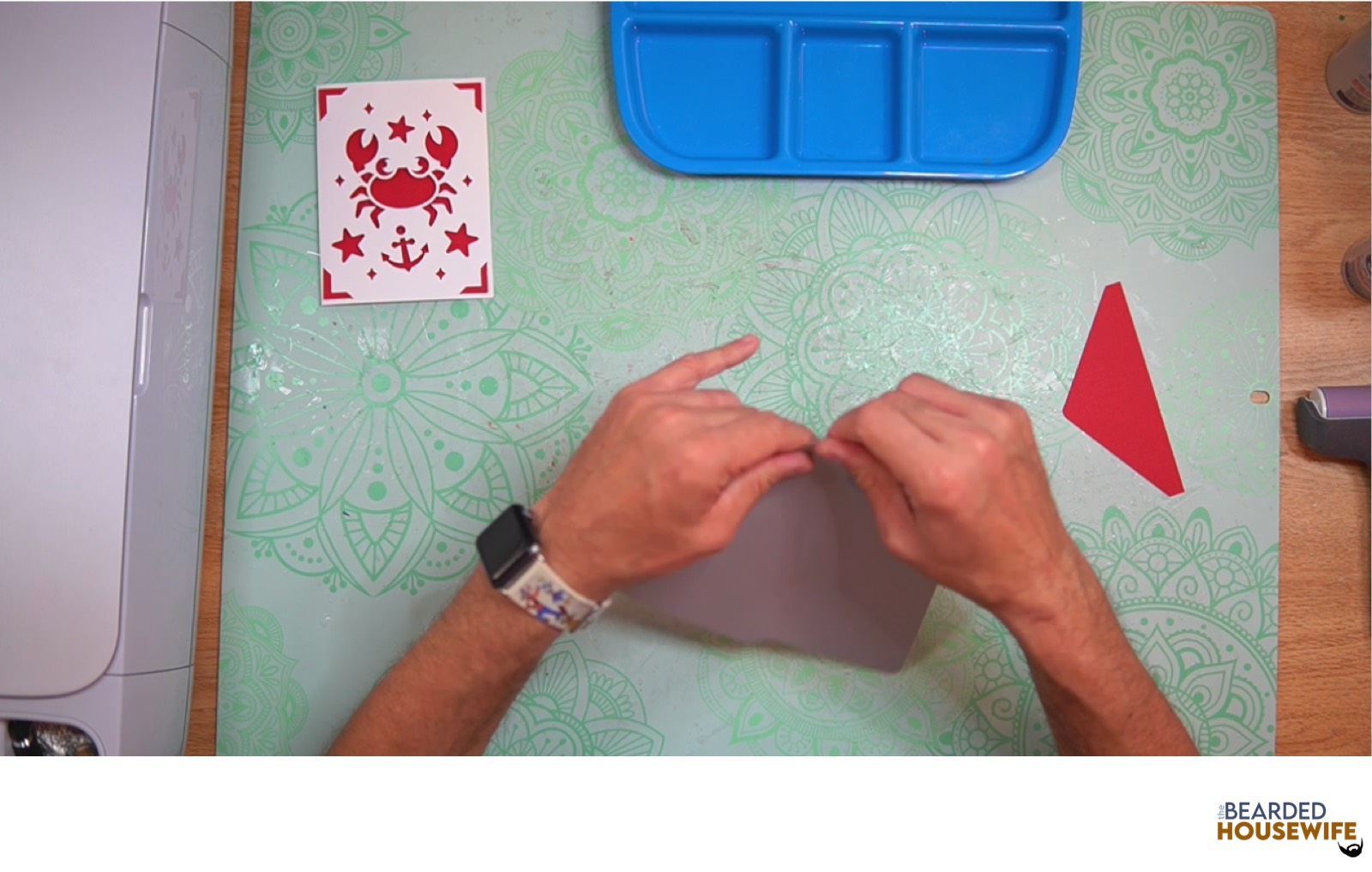fold the envelope along the score lines