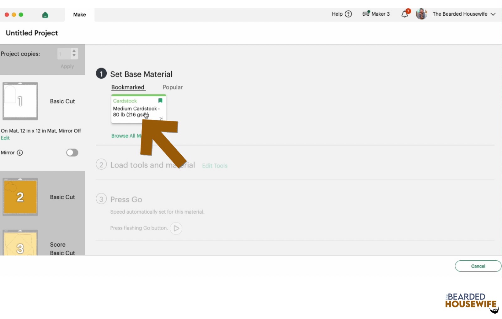 make your material selection