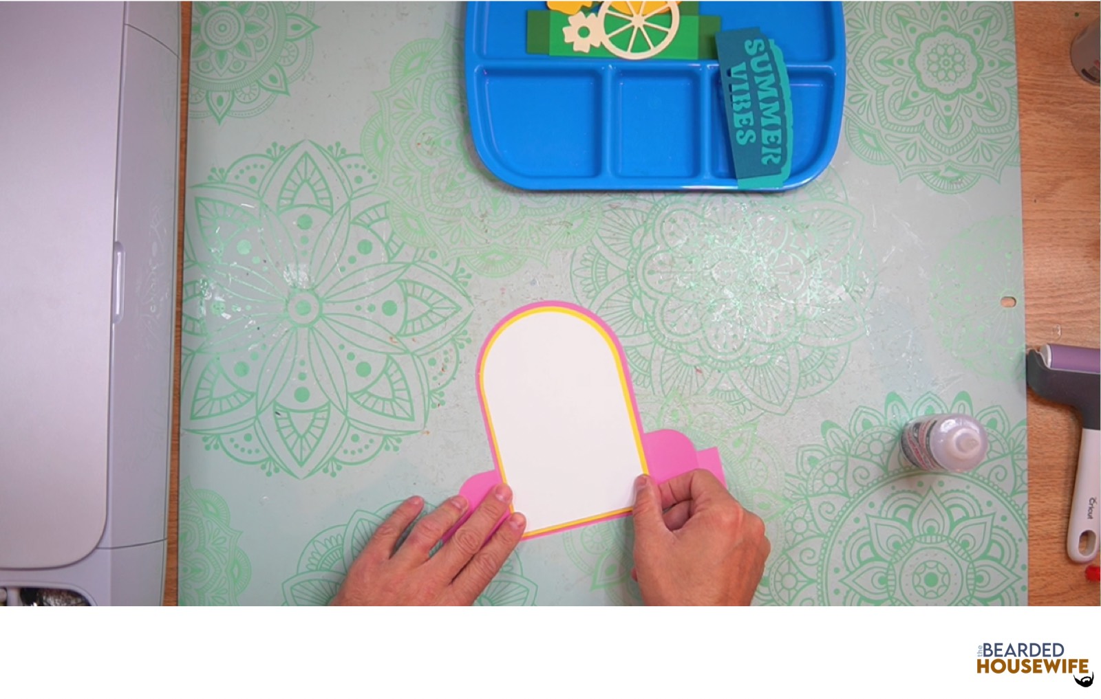 attach the messaging panel to the back of the card