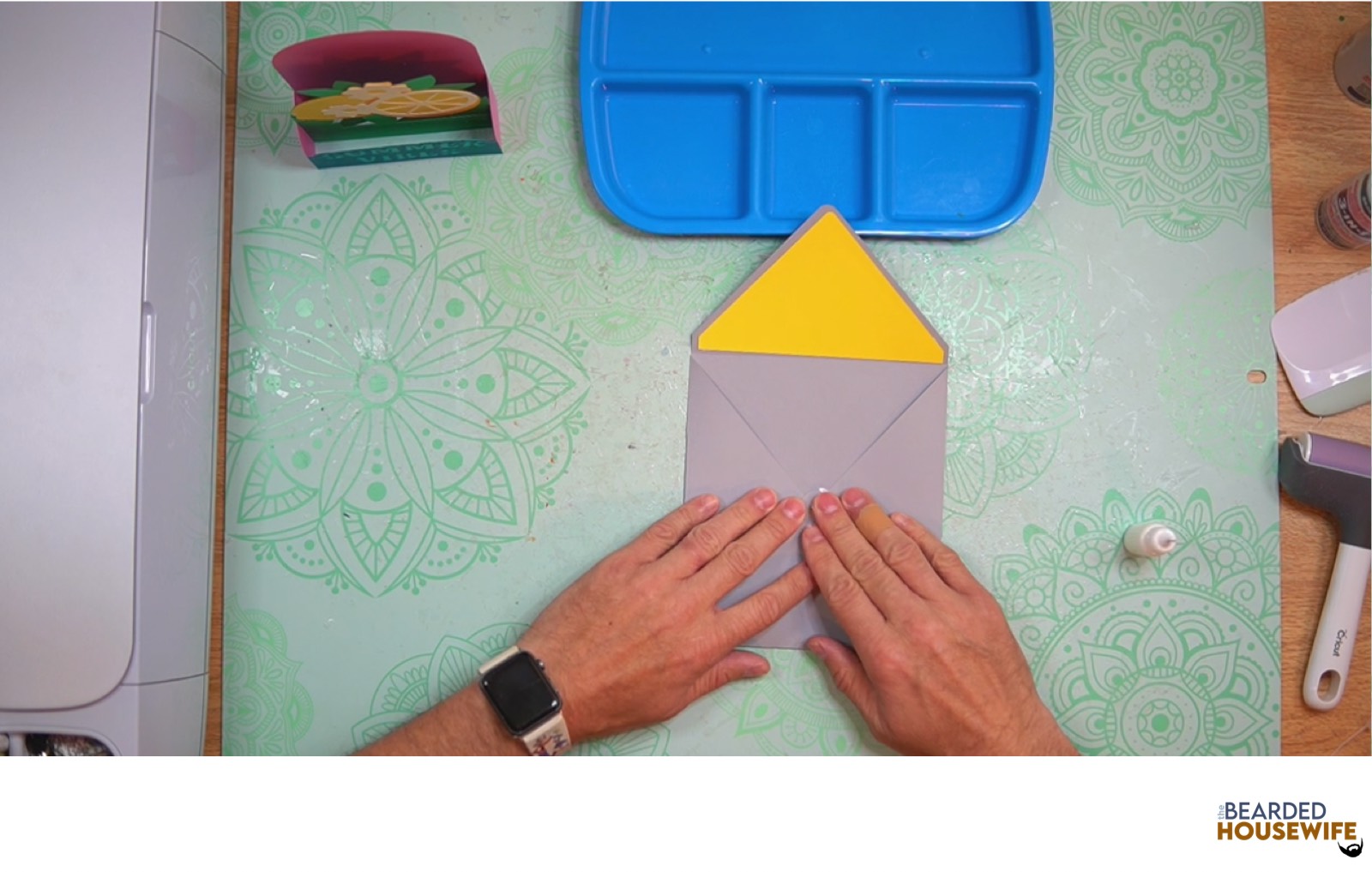bring the bottom flap up to form the envelope