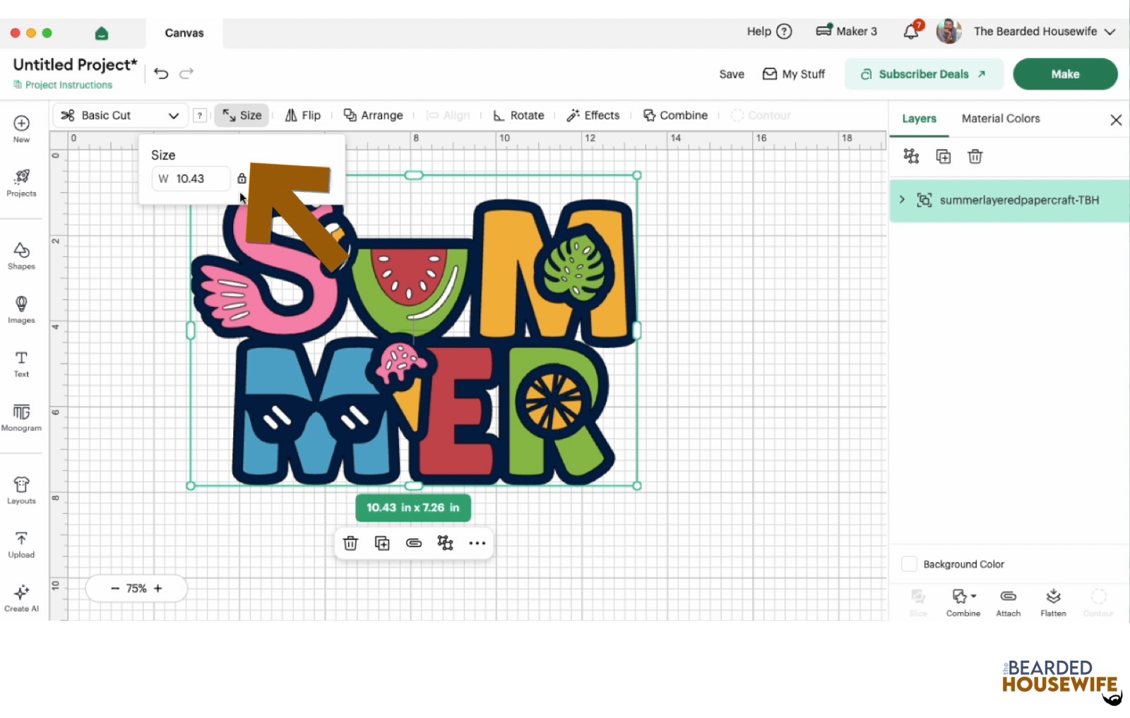 resize the design