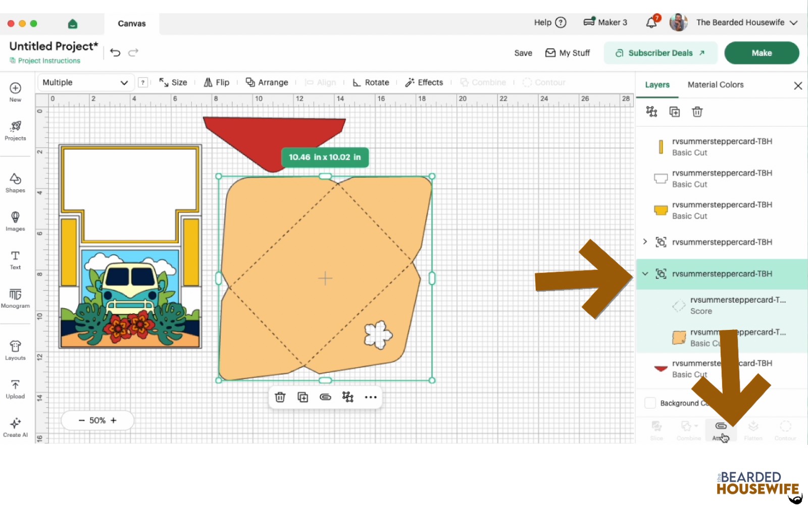 highlight the group and attach