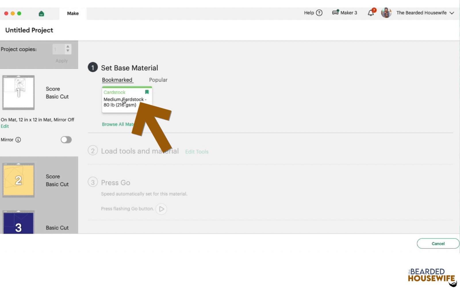 make your material selection