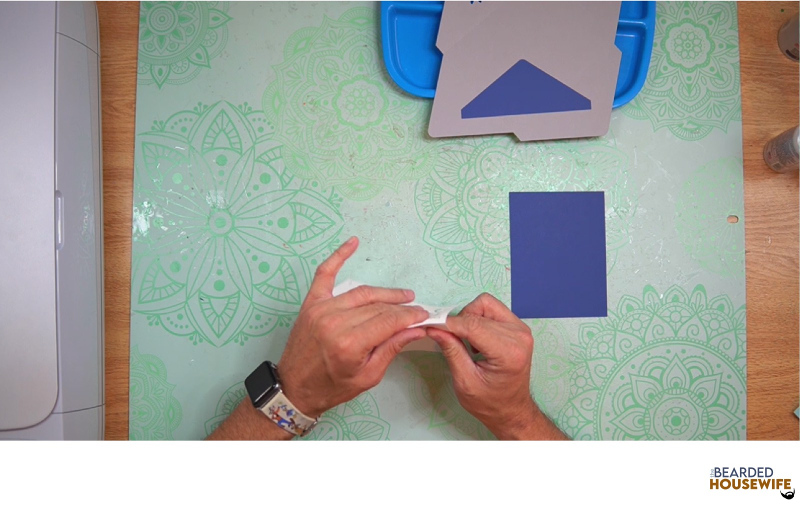fold the card base along the score line