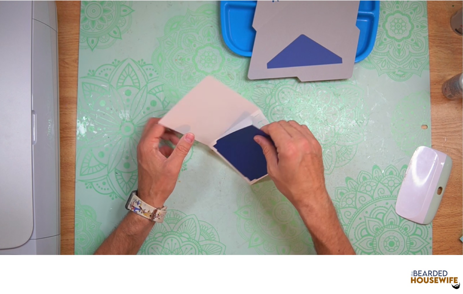 place the insert into the slits on the card base