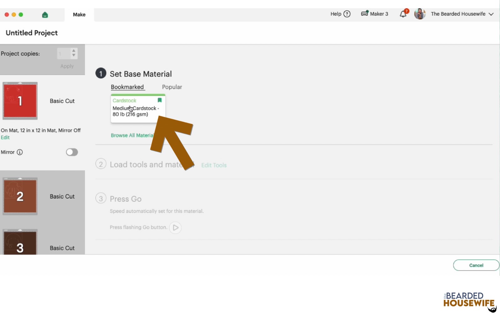 make your material selections