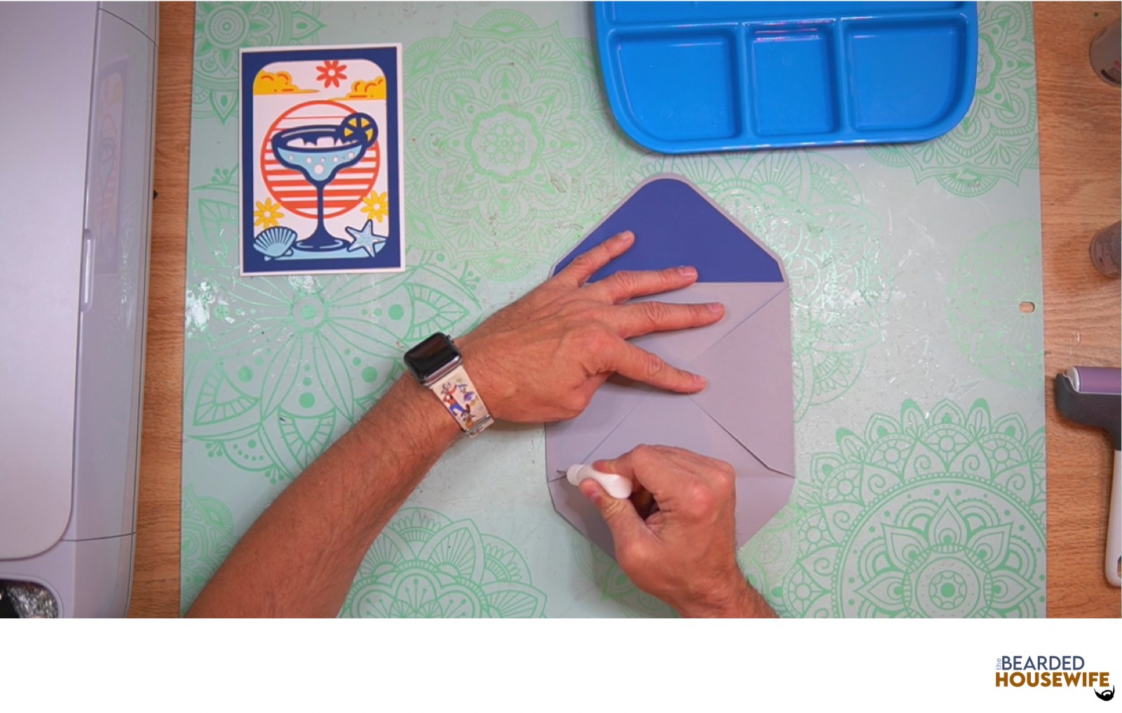 add glue to the bottom of the side flaps