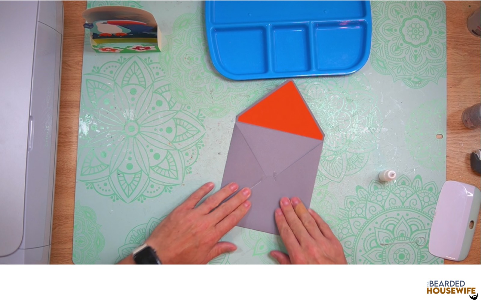 bring the bottom flap up to form the envelope