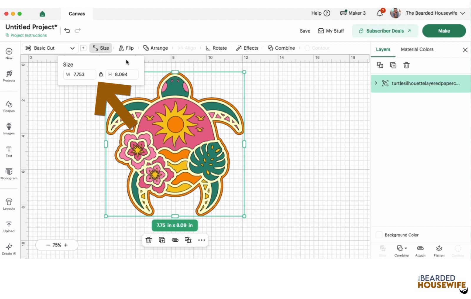 resize the design