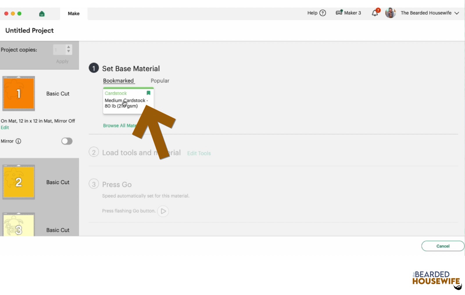 make your material selections