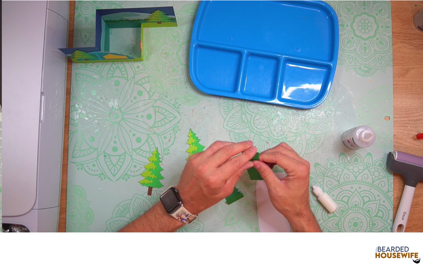 fold and burnish the tab pieces