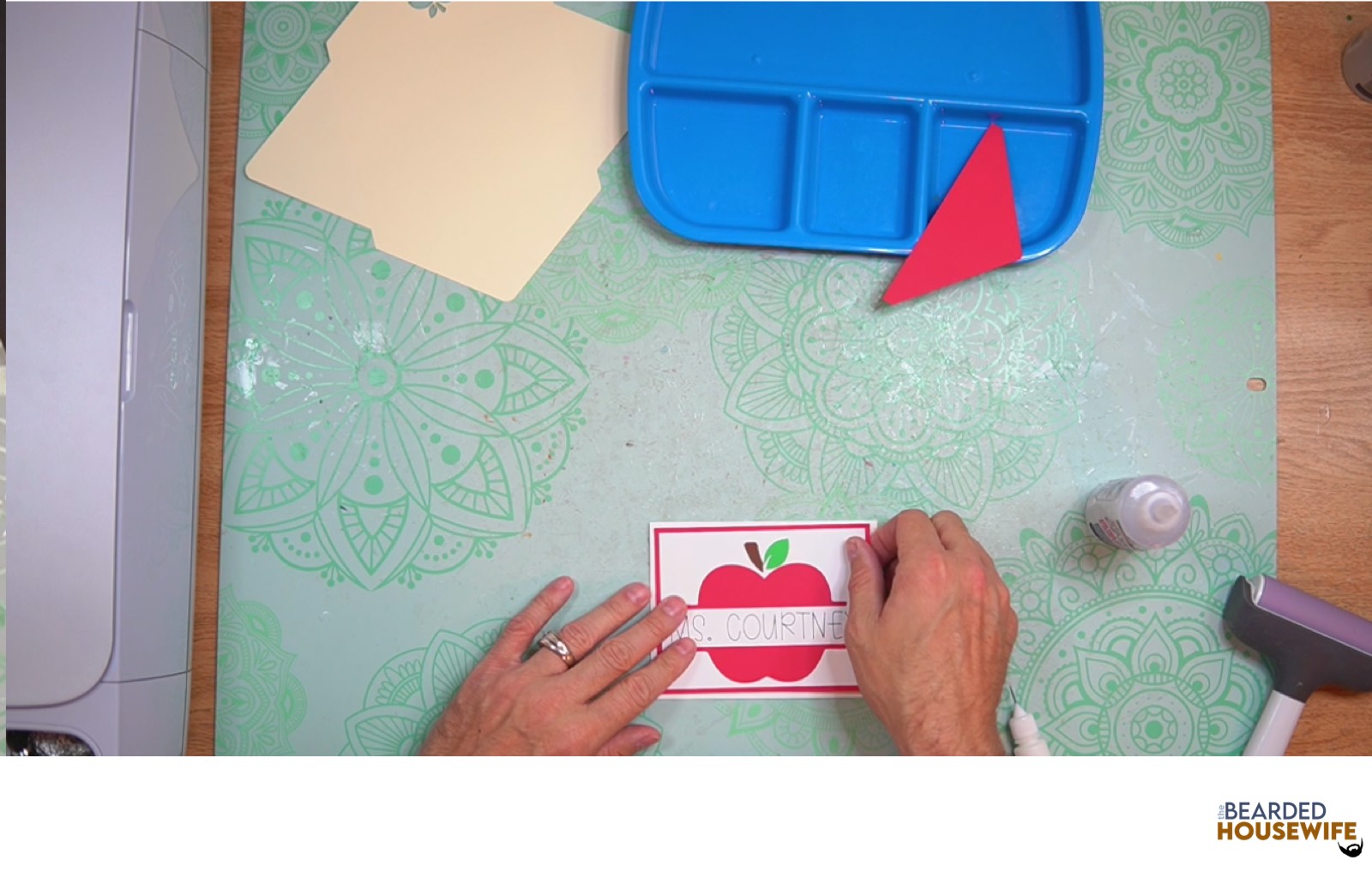 attach the front cover panel to the front of the card